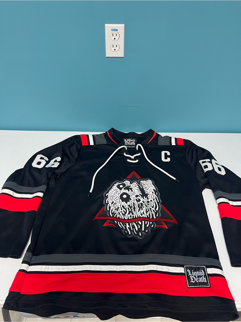 Men’s heavy duty liquid death promo hockey jersey XL
